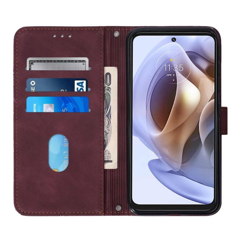 Κάλυμμα Motorola Moto G31 / Moto G41 Γεωμετρικό Σχέδιο Με Λουράκι