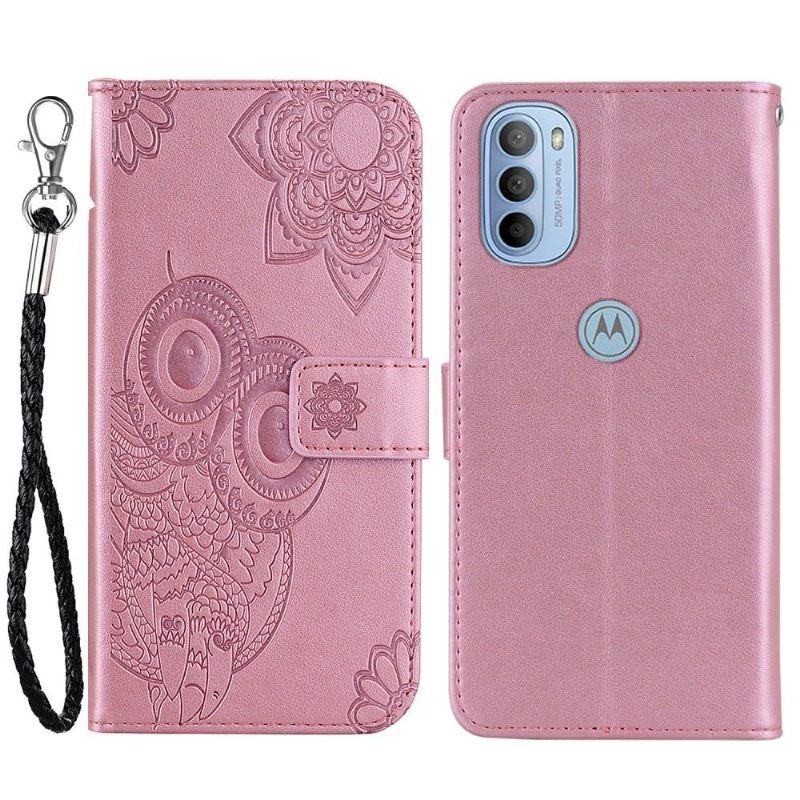 Θήκη Flip Motorola Moto G31 / Moto G41 Ανάγλυφη Κουκουβάγια