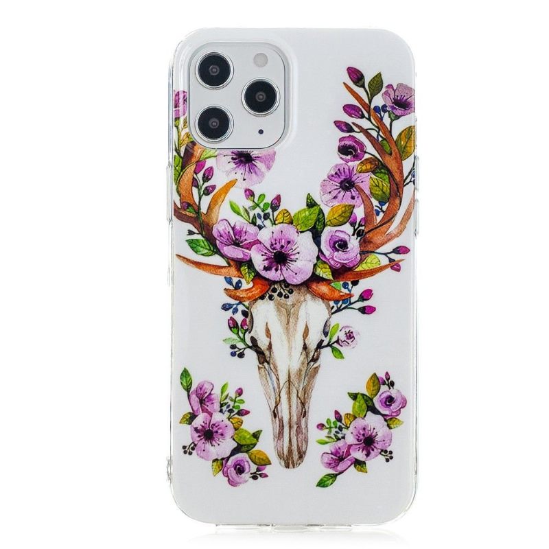 Θήκη iPhone 12 Pro Max Φωτεινή Ελάφια Και Λουλούδια
