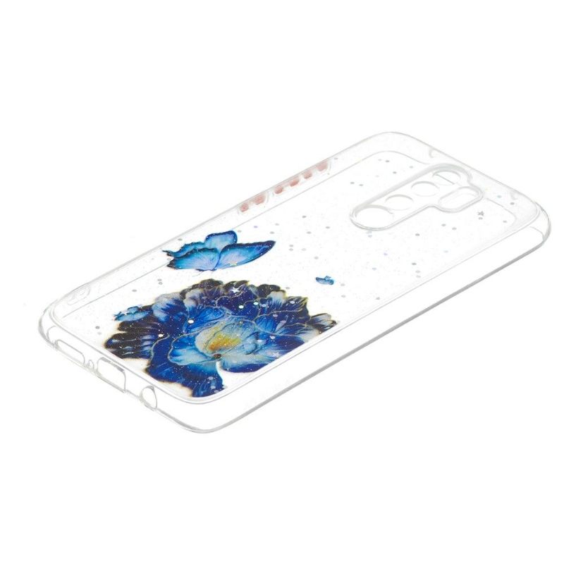 θηκη κινητου Xiaomi Redmi Note 8 Pro Μπλε Λουλούδια Και Πεταλούδες