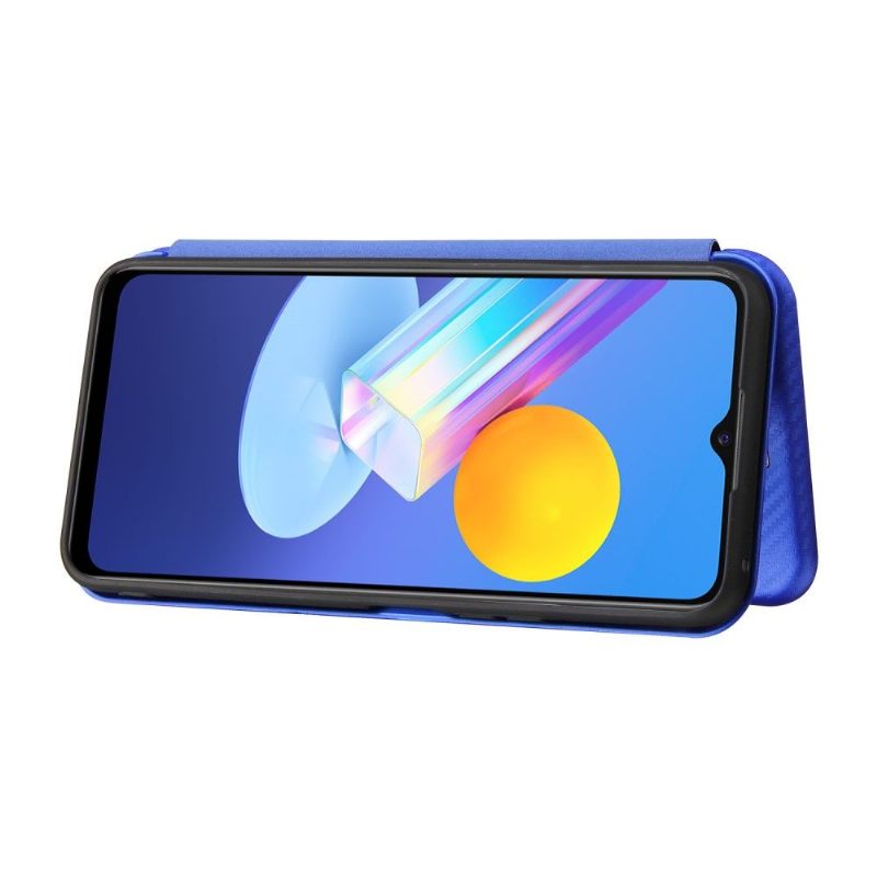 Κάλυμμα Vivo Y72 5G Faux Δέρμα Σε Στυλ Ανθρακονημάτων