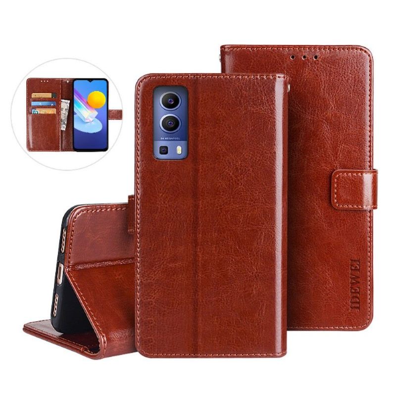 Κάλυμμα Vivo Y72 5G Θήκη Flip Idewei Folio Leather Effect
