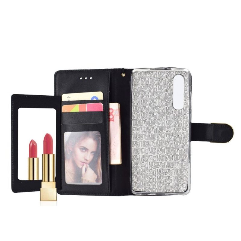 δερματινη θηκη Huawei P30 Glamorous Παγιέτες Με Καθρέφτη