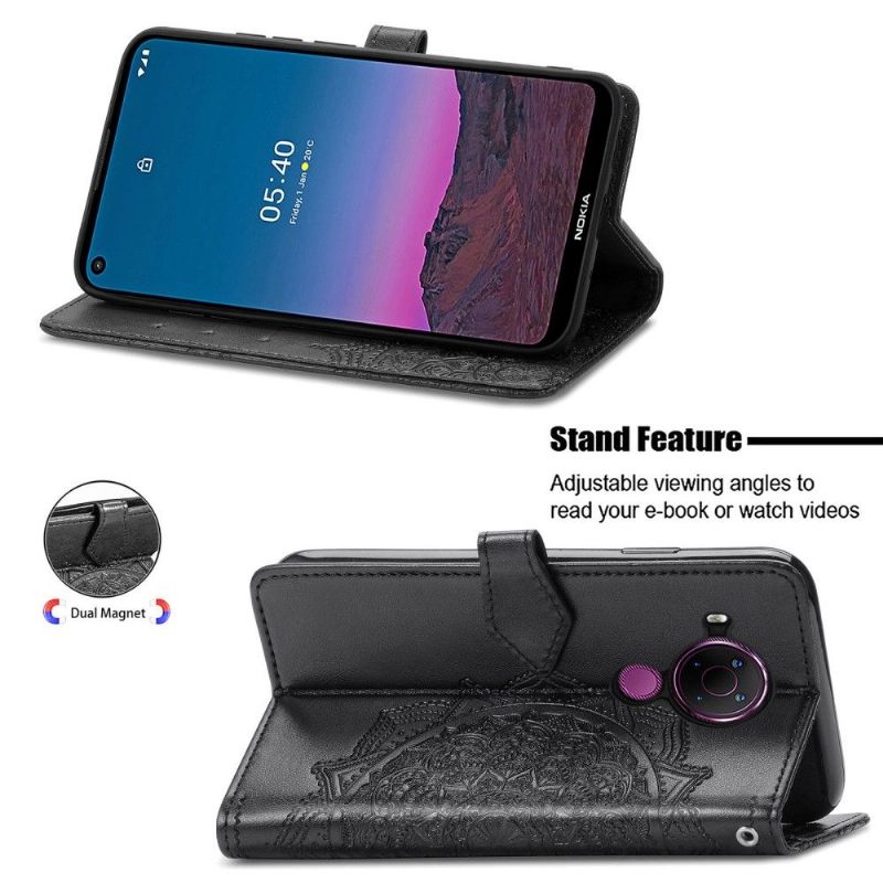 Κάλυμμα Nokia 3.4 / Nokia 5.4 Mandala Relief Faux Leather Retro