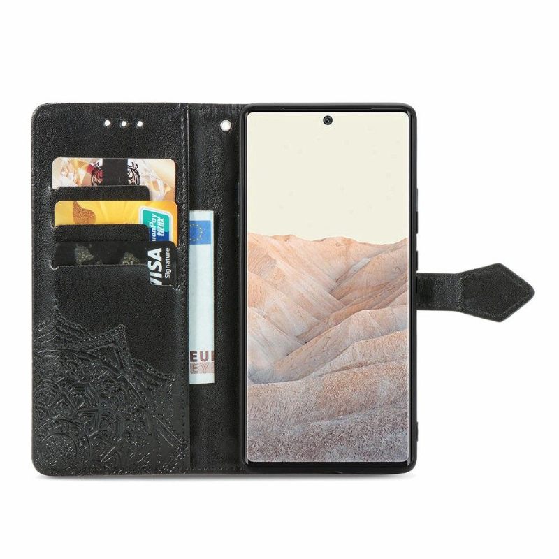 δερματινη θηκη Google Pixel 6 Mandala Relief Faux Leather
