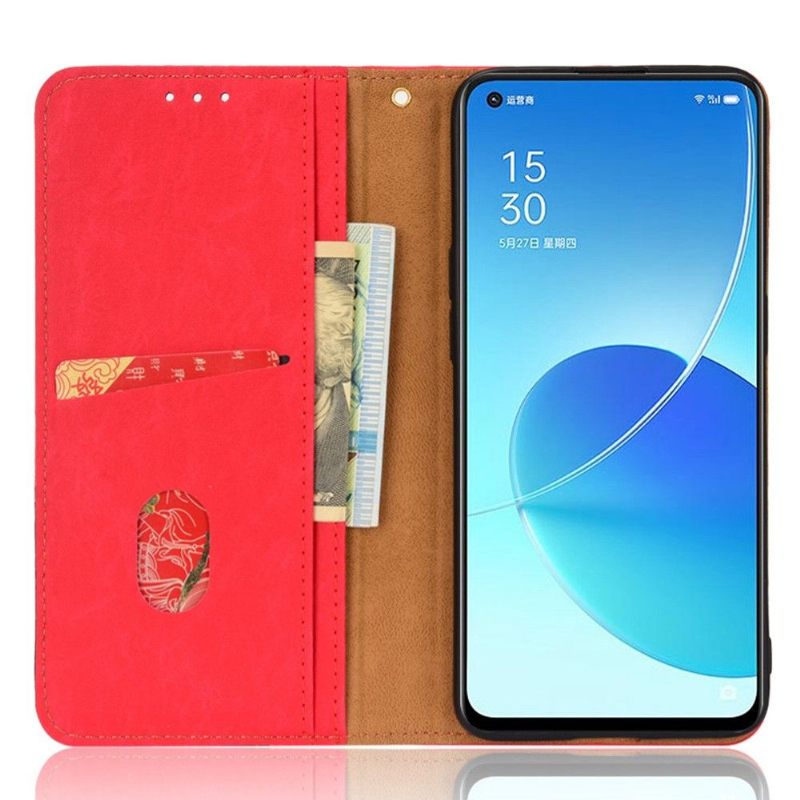 δερματινη θηκη Oppo Reno 6 5G Θήκη Flip Faux Leather Retro