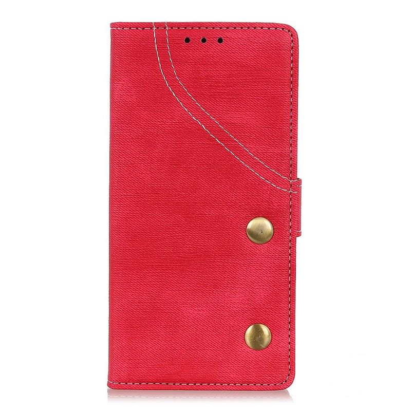 δερματινη θηκη Xiaomi Redmi Note 8T Υφασμάτινη Ταπετσαρία Με Ραφές