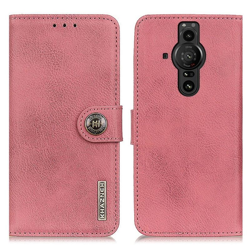 Κάλυμμα Sony Xperia Pro-I Κάτοχος Κάρτας Khazneh Leather Effect