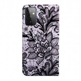 δερματινη θηκη Samsung Galaxy A72 4G / A72 5G Λουλούδι Δαντέλας