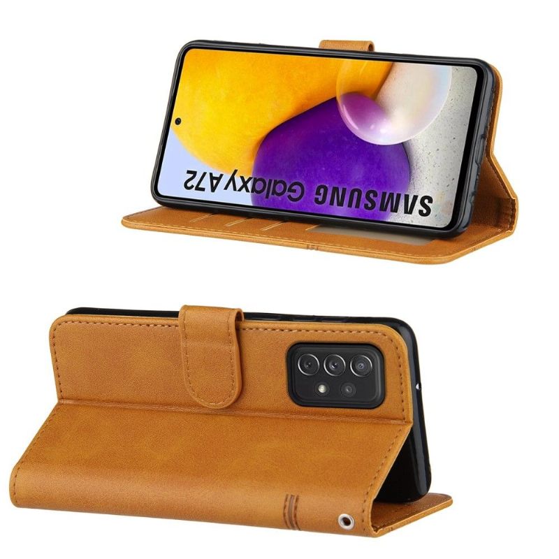 Κάλυμμα Samsung Galaxy A72 4G / A72 5G Lines Leather Effect