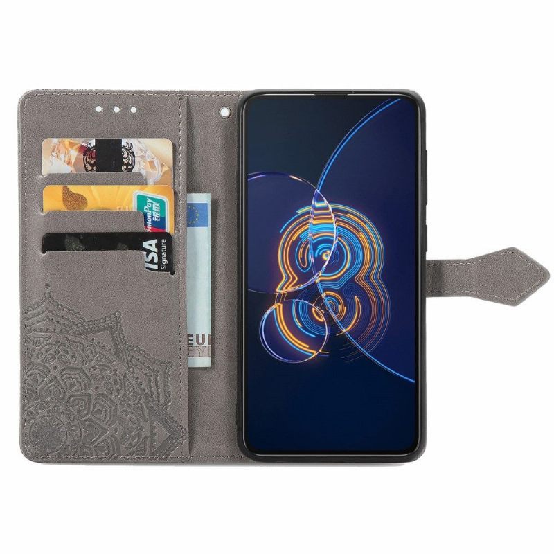 δερματινη θηκη Asus Zenfone 8 Flip Θήκη Flip Mandala Relief Faux Leather
