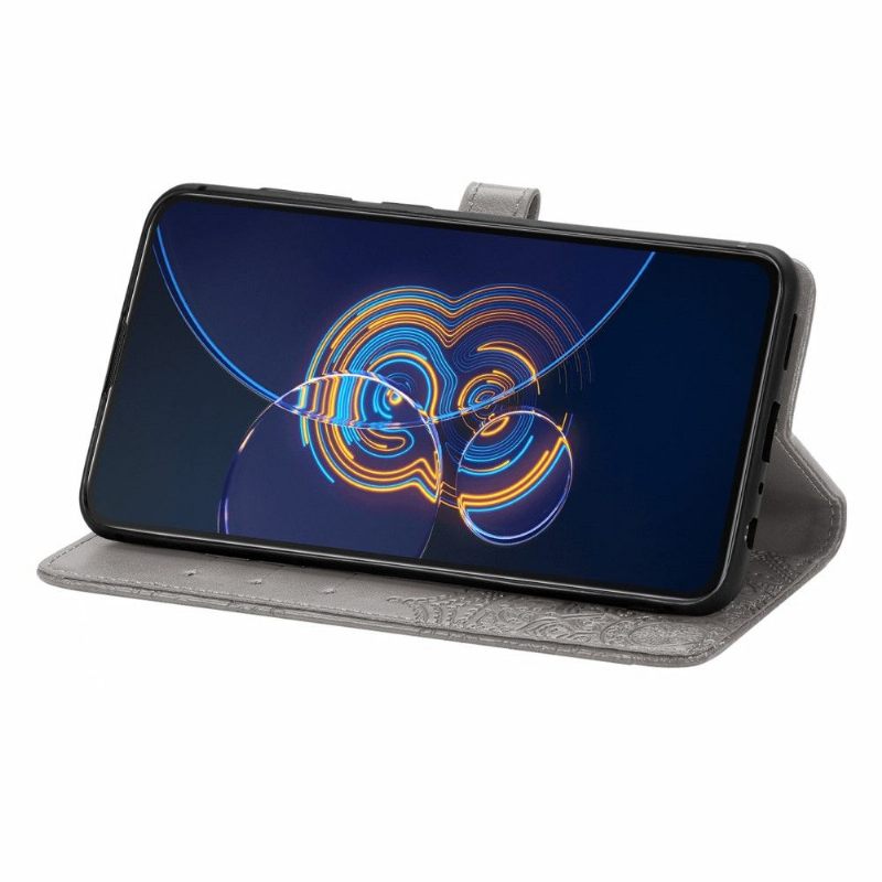 δερματινη θηκη Asus Zenfone 8 Flip Θήκη Flip Mandala Relief Faux Leather