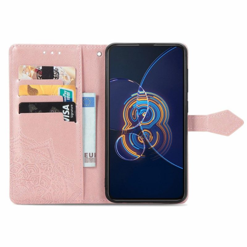 δερματινη θηκη Asus Zenfone 8 Flip Θήκη Flip Mandala Relief Faux Leather