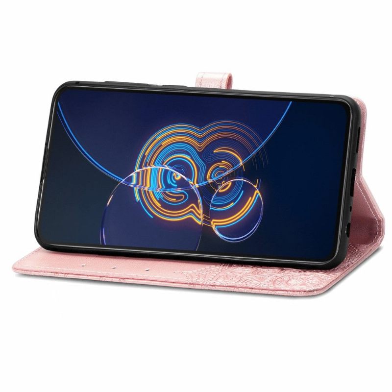 δερματινη θηκη Asus Zenfone 8 Flip Θήκη Flip Mandala Relief Faux Leather