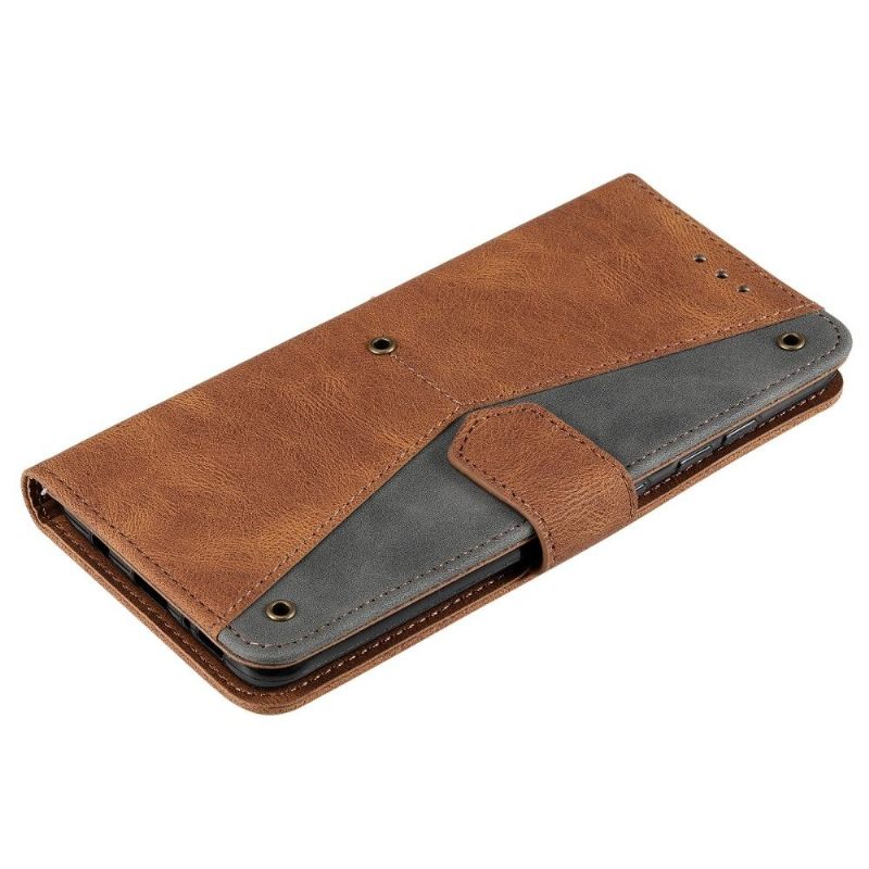 δερματινη θηκη Poco M4 Pro 5G με κορδονι Θήκη Flip Bicolor Folio