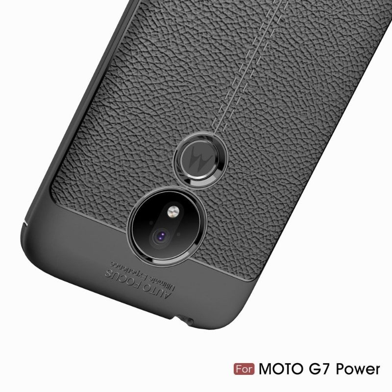 Θήκη Motorola Moto G7 Power Ζελ Φινιρίσματος Από Ψεύτικο Δέρμα