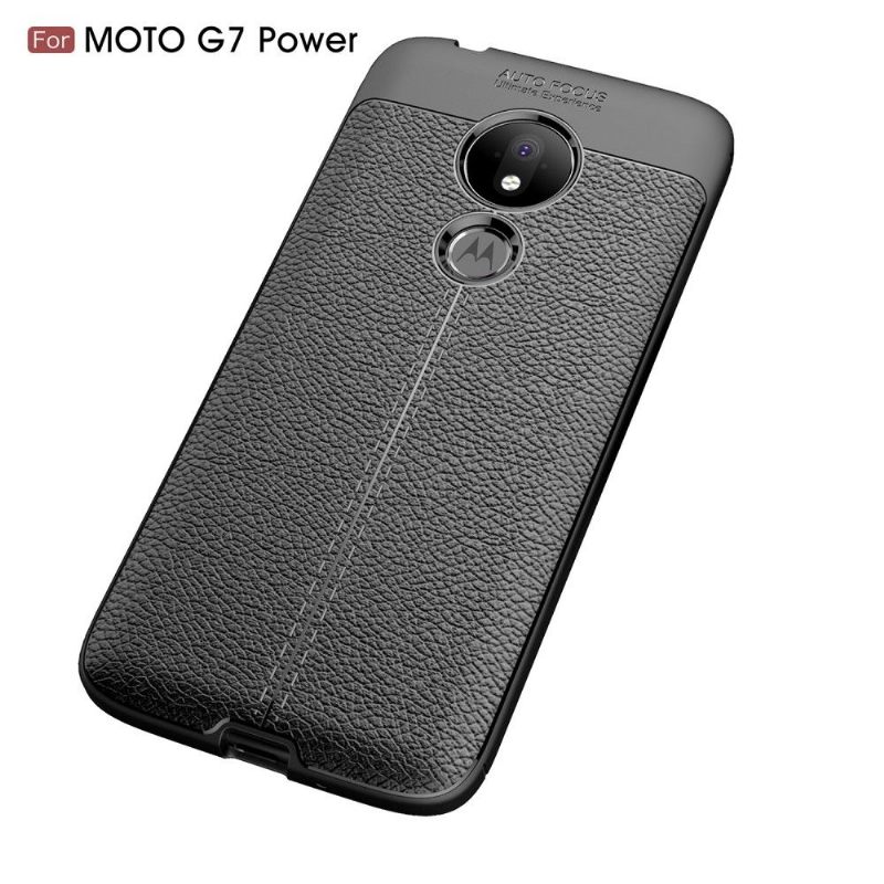Θήκη Motorola Moto G7 Power Ζελ Φινιρίσματος Από Ψεύτικο Δέρμα