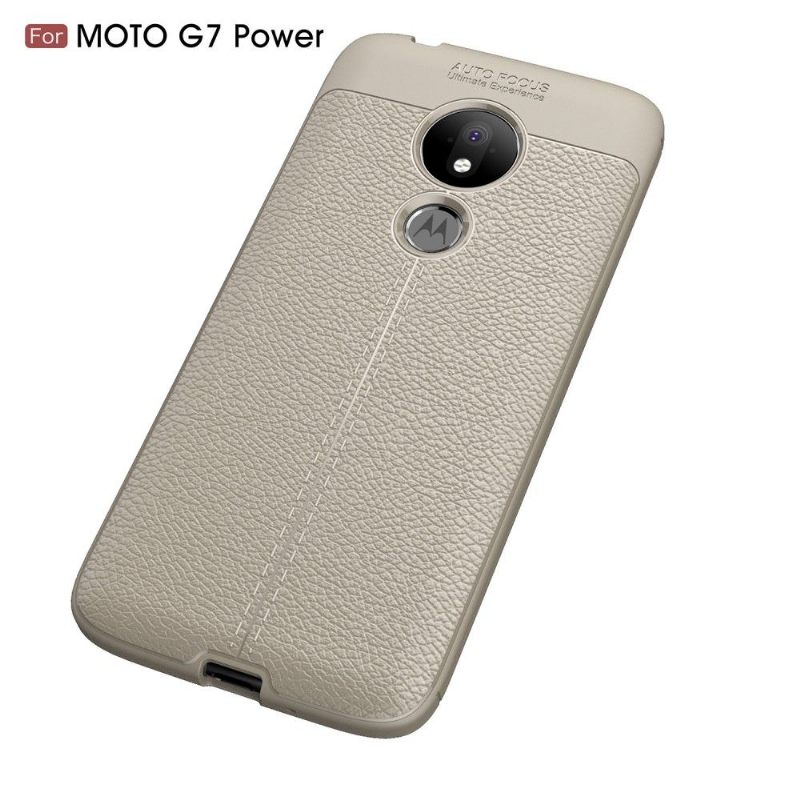 Θήκη Motorola Moto G7 Power Ζελ Φινιρίσματος Από Ψεύτικο Δέρμα