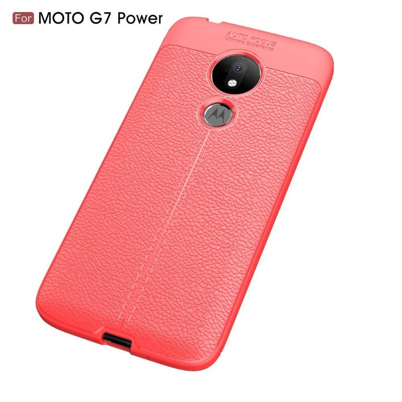 Θήκη Motorola Moto G7 Power Ζελ Φινιρίσματος Από Ψεύτικο Δέρμα