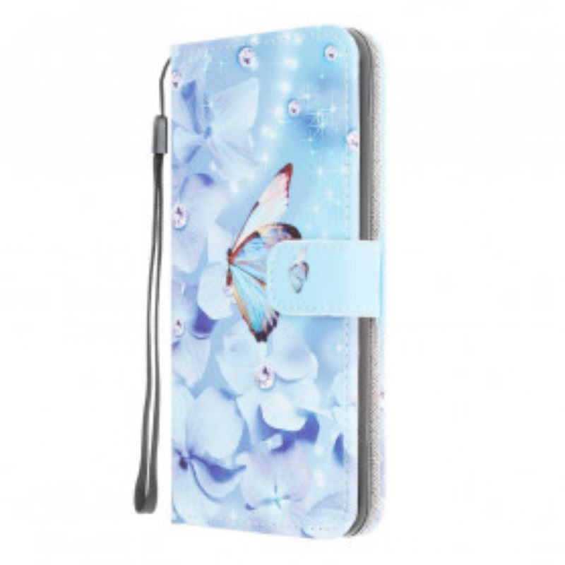 Κάλυμμα Moto G50 με κορδονι Strappy Diamond Butterflies