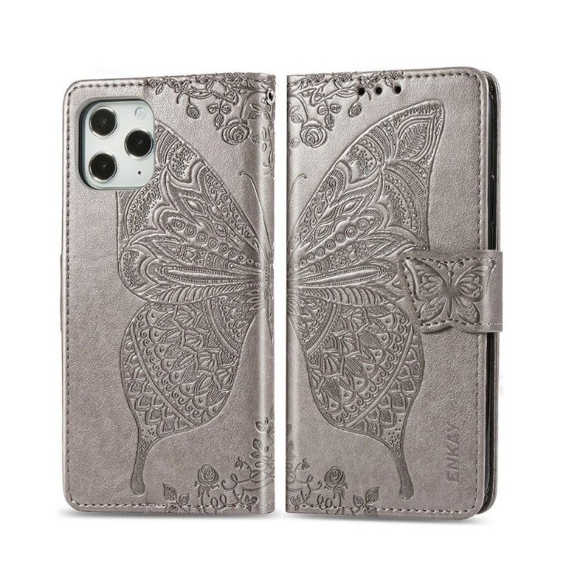 δερματινη θηκη iPhone 12 / 12 Pro Butterfly Relief