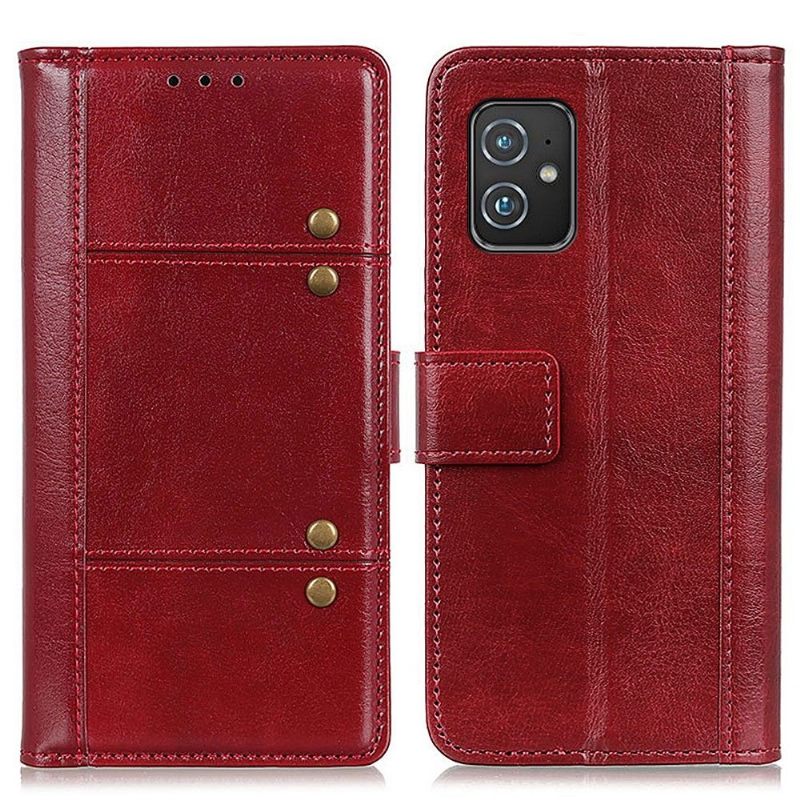 δερματινη θηκη Asus Zenfone 8 Δερμάτινο Εφέ Με Πριτσίνια