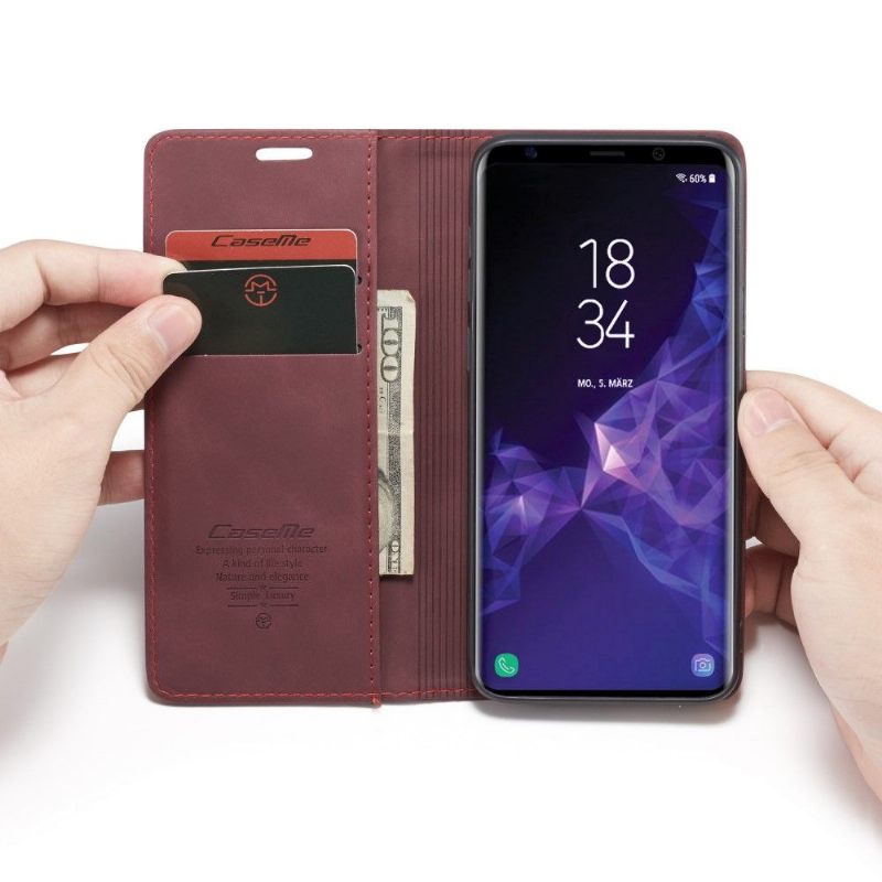 δερματινη θηκη Samsung Galaxy S9 Plus Faux Leather - Wine Red