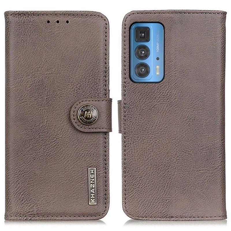 Κάλυμμα Motorola Edge 20 Pro Κάτοχος Κάρτας Khazneh Leather Effect