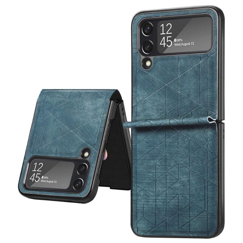θηκη κινητου Samsung Galaxy Z Flip 3 5G Θήκη Flip Geometric Lines Leather Effect