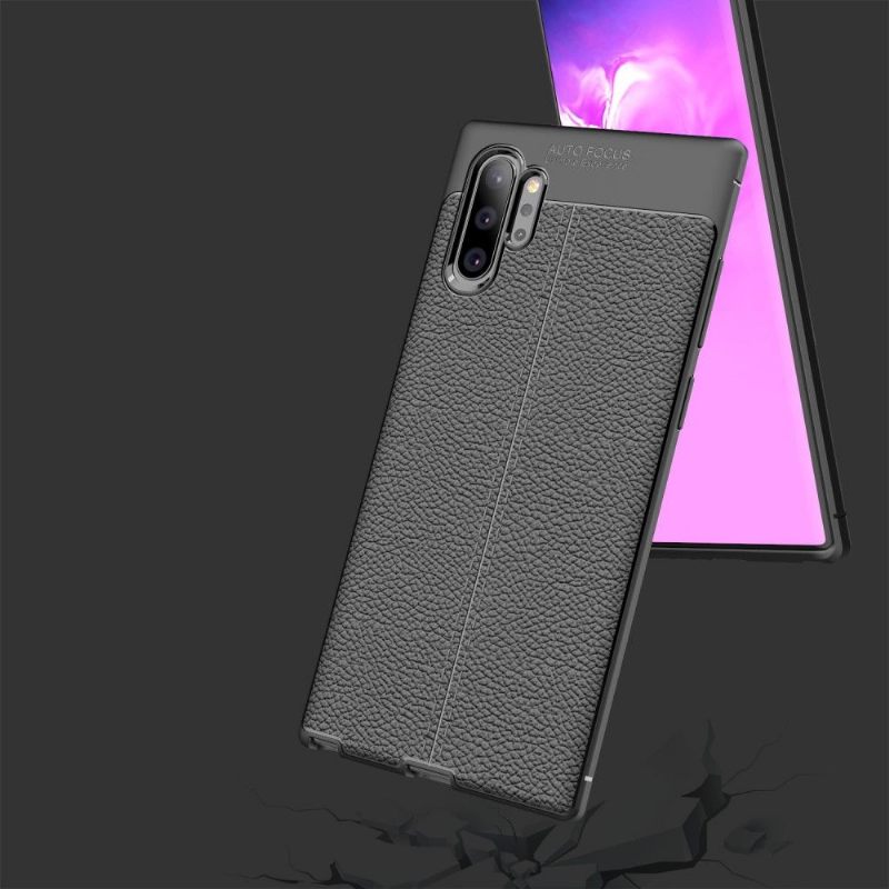 θηκη κινητου Samsung Galaxy Note 10+ / Note 10+ 5G Ζελ Φινιρίσματος Από Ψεύτικο Δέρμα