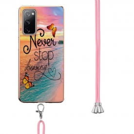 θηκη κινητου Samsung Galaxy S20 FE με κορδονι Ποτέ Μην Σταματάς Να Ονειρεύεσαι