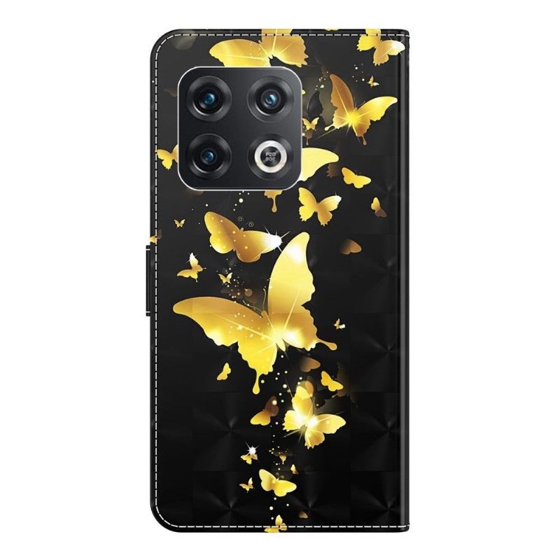 Κάλυμμα OnePlus 10 Pro Χρυσές Πεταλούδες Εικονογράφηση
