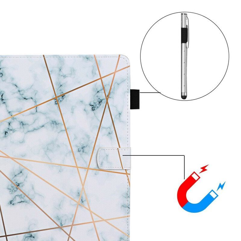 δερματινη θηκη Samsung Galaxy Tab A7 Lite Μάρμαρο