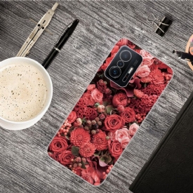 θηκη κινητου Xiaomi 11T / 11T Pro Κόκκινο Λουλούδι