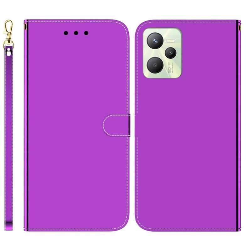 δερματινη θηκη Realme C35 Εφέ Καθρέφτη Από Συνθετικό Δέρμα