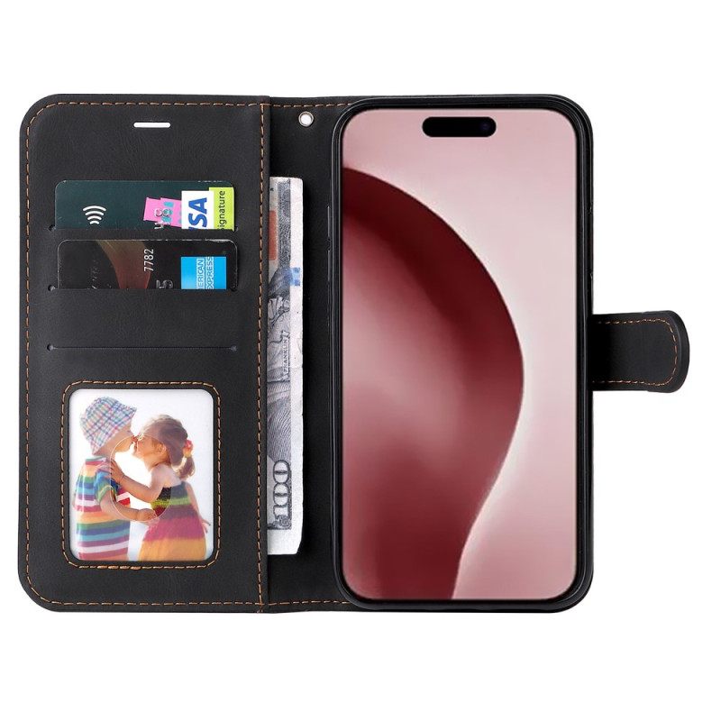 Δερματινη Θηκη iPhone 16 Pro Τρίχρωμο Με Λουράκι