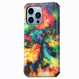 Κάλυμμα iPhone 13 Pro Θήκη Flip Iridescent Cloud Flip Flap