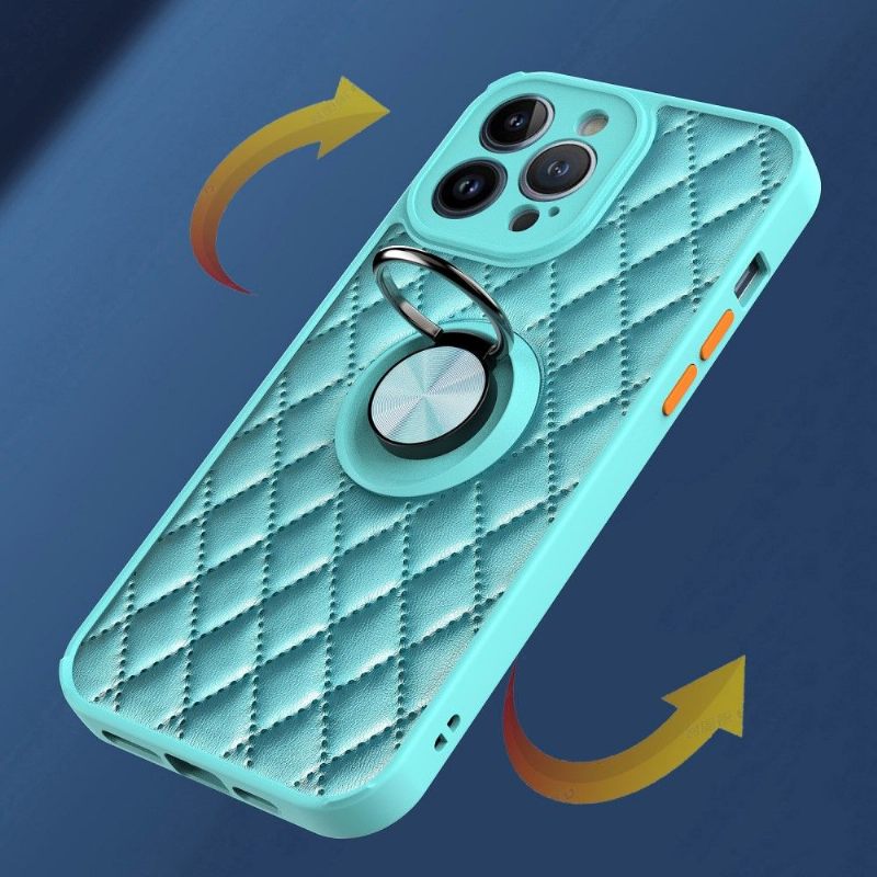 Θήκη iPhone 13 Pro Quilted Leather Effect Λειτουργία Υποστήριξης