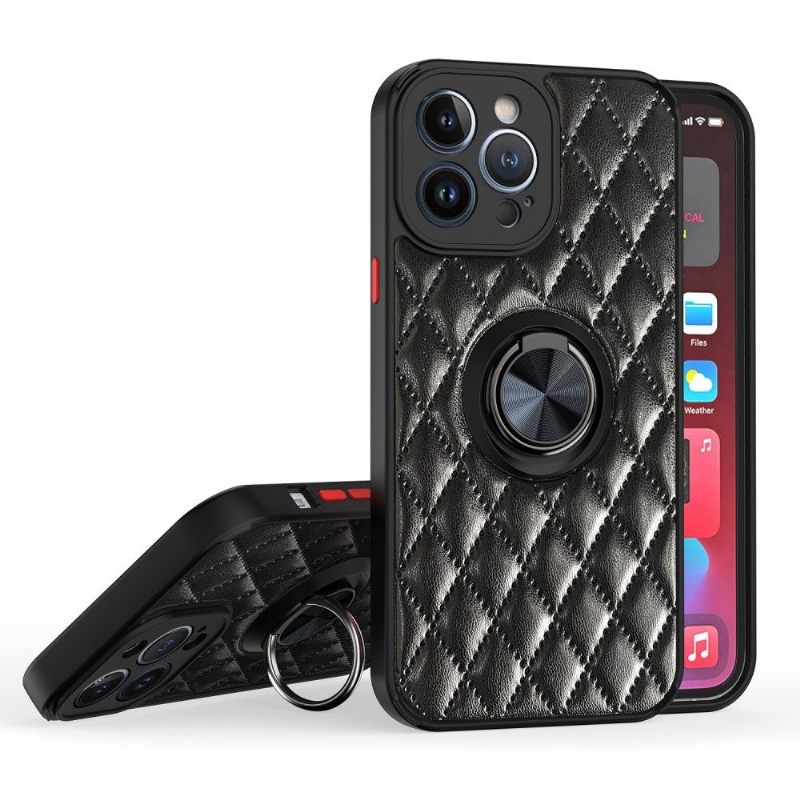 Θήκη iPhone 13 Pro Quilted Leather Effect Λειτουργία Υποστήριξης
