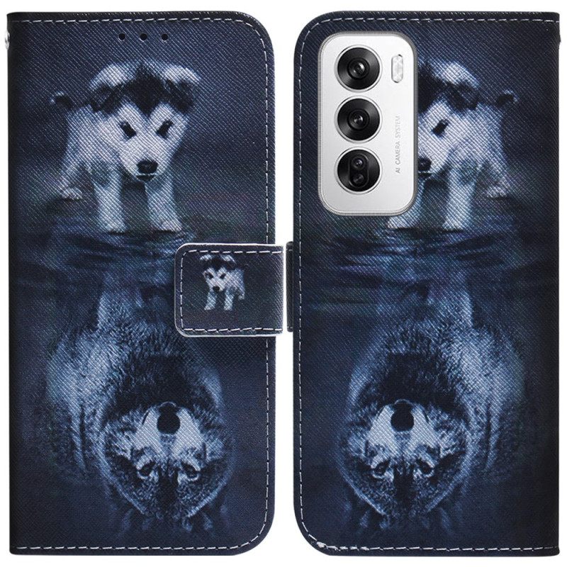 Δερματινη Θηκη Oppo Reno 12 5g Puppy Dream Σιλικόνης