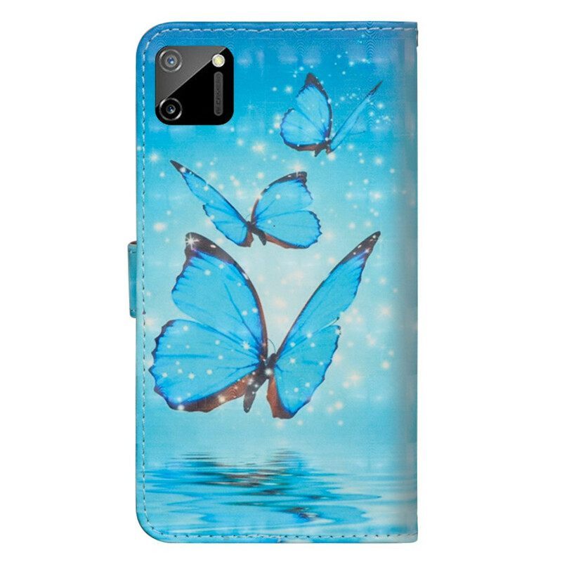 Κάλυμμα Realme C11 Πετώντας Μπλε Πεταλούδες
