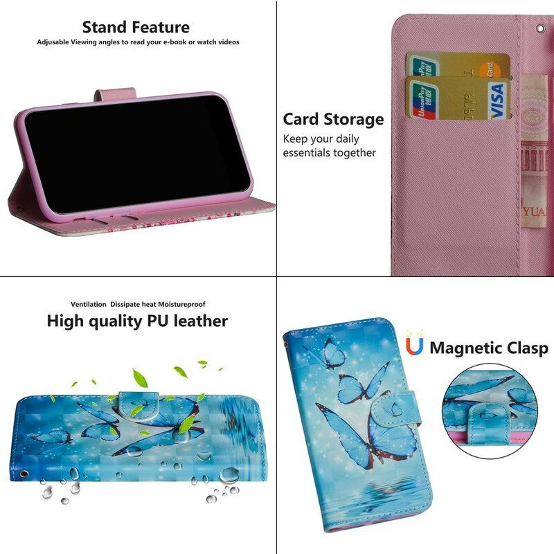 Κάλυμμα Realme C11 Πετώντας Μπλε Πεταλούδες
