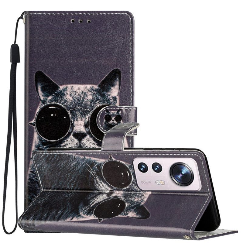 Κάλυμμα Xiaomi 12 Lite με κορδονι Γυαλιά Cat Strappy