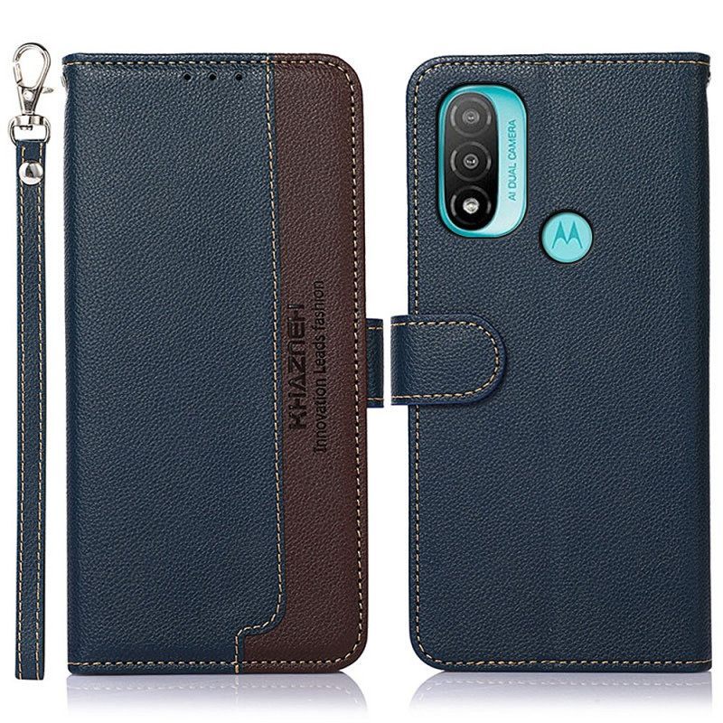 Θήκη Flip Moto E40 / E30 / E20 Lychee Style Rfid Khazneh