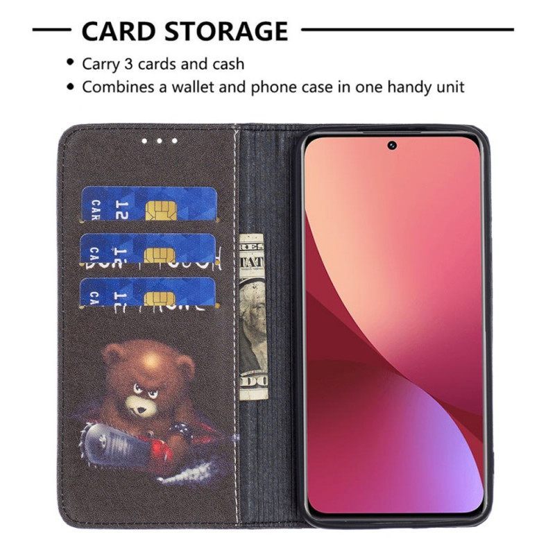 θηκη κινητου Xiaomi 12 / 12X Θήκη Flip Επικίνδυνη Αρκούδα